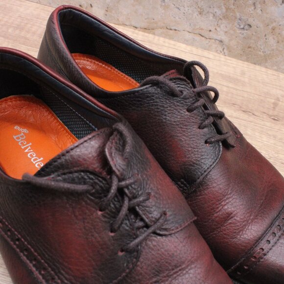 Studio Belvedere Oxford Shoes Mens Dark Brown Low Top Lace Up SImone Size 11D - Picture 7 of 13